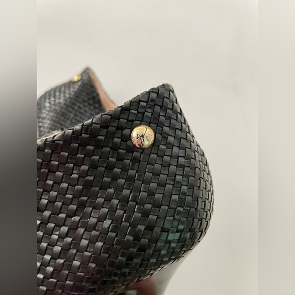 Giuseppe Zanotti Woven Leather Patent Toe Cap Stiletto booties 36 6 black - Picture 2 of 16